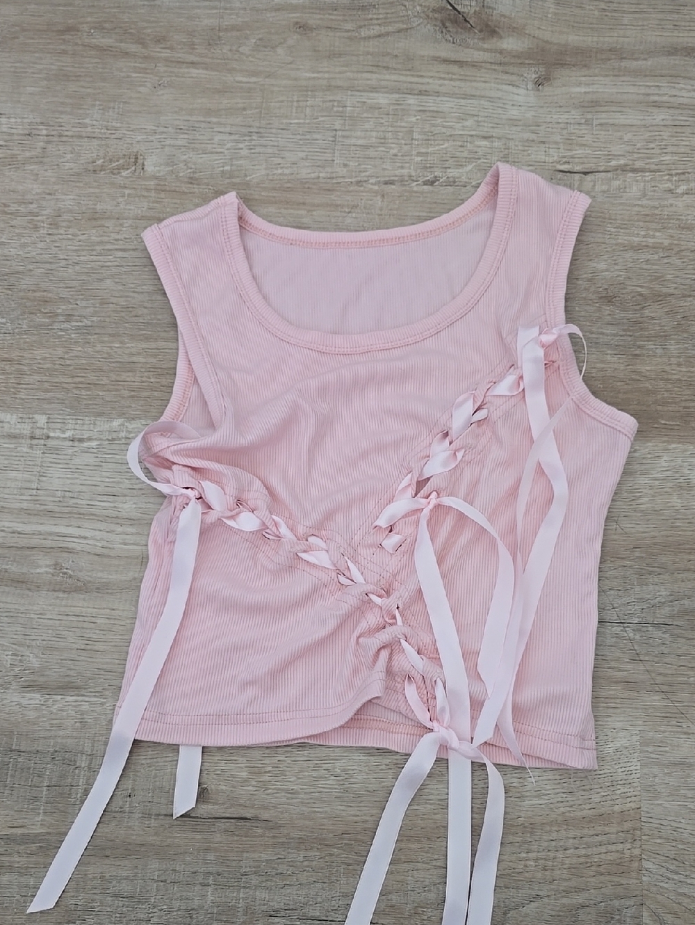Lewkin Pink Ribbon Sleveless Tank
